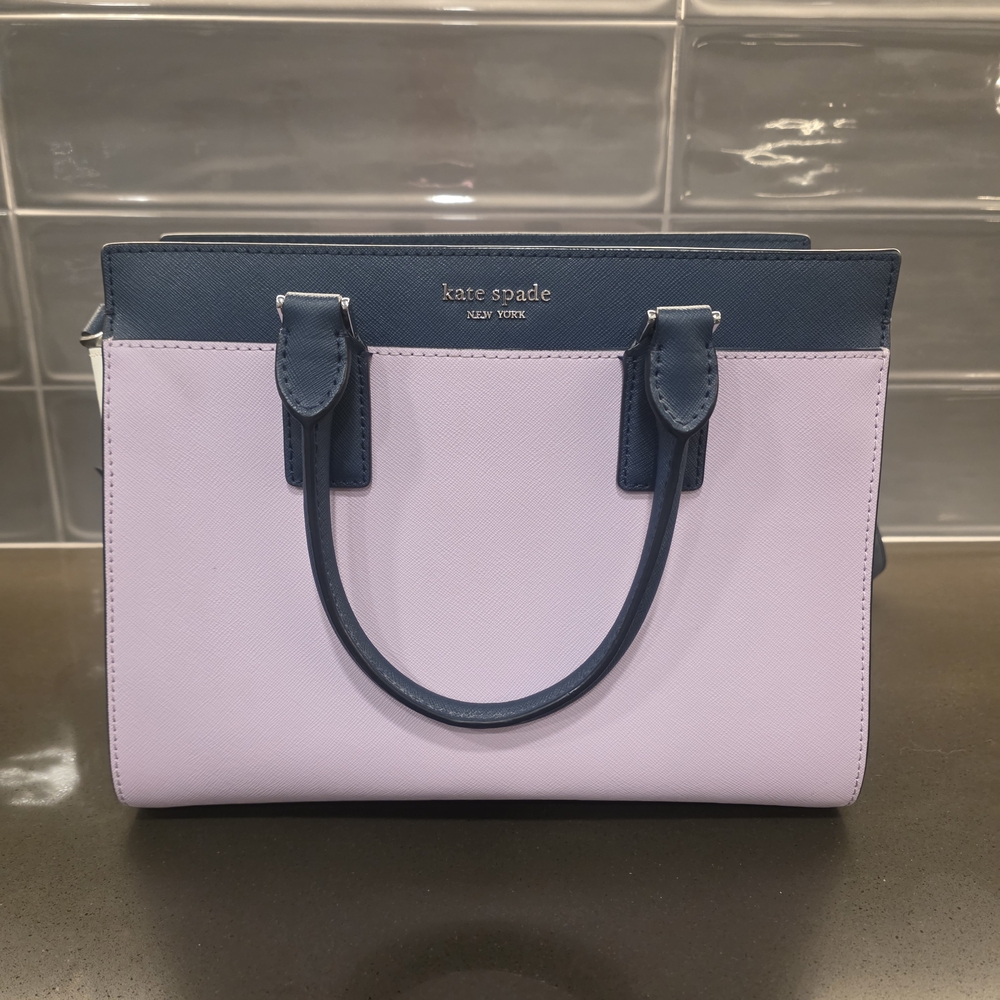 Kate Spade Pastel Purple and Dark Blue Satchel
